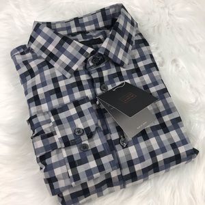 14th & Union Trim Fit Gingham Long Sleeve Shirt